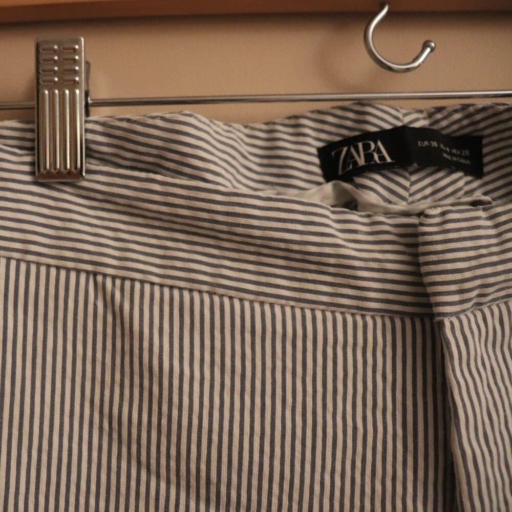 ZARA STRIPED LINEN PANTS